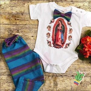 Our Lady of Guadalupe 2Pc Set Onesie Pants Babies